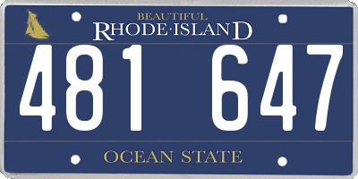 RI license plate 481647