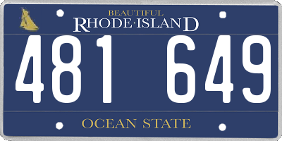 RI license plate 481649