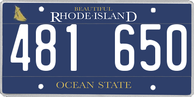 RI license plate 481650