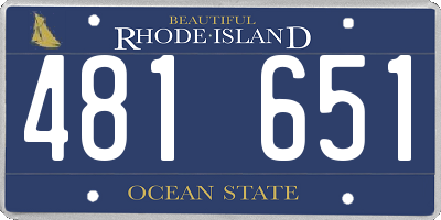 RI license plate 481651