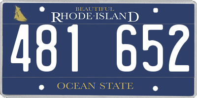 RI license plate 481652