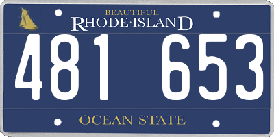 RI license plate 481653