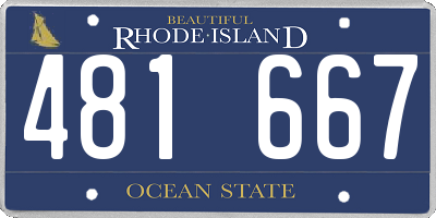 RI license plate 481667