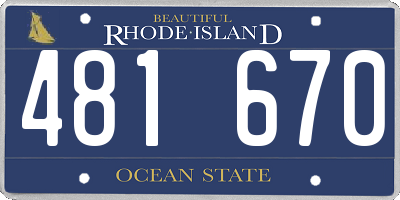 RI license plate 481670