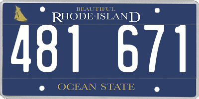 RI license plate 481671