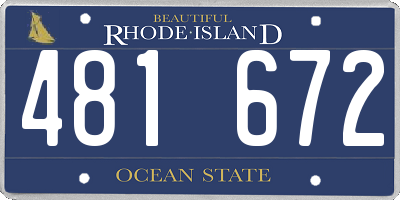 RI license plate 481672