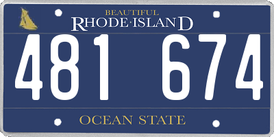 RI license plate 481674