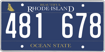 RI license plate 481678