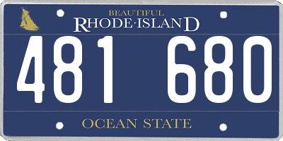 RI license plate 481680