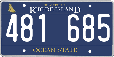 RI license plate 481685