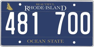 RI license plate 481700