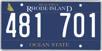 RI license plate 481701