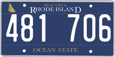 RI license plate 481706