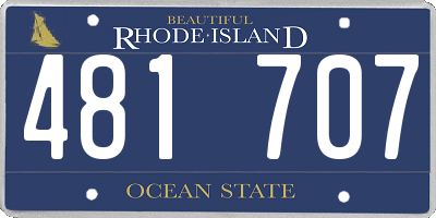 RI license plate 481707