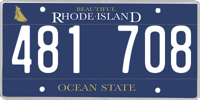 RI license plate 481708