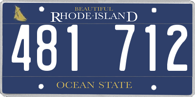 RI license plate 481712