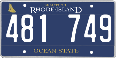RI license plate 481749