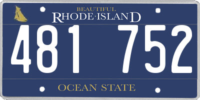 RI license plate 481752