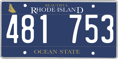 RI license plate 481753