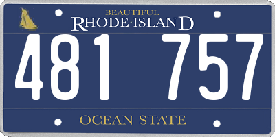 RI license plate 481757