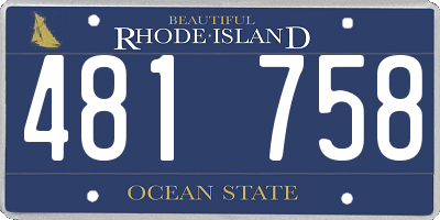 RI license plate 481758