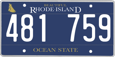 RI license plate 481759
