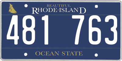 RI license plate 481763