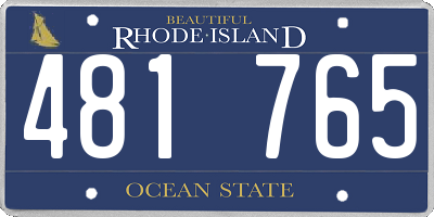 RI license plate 481765