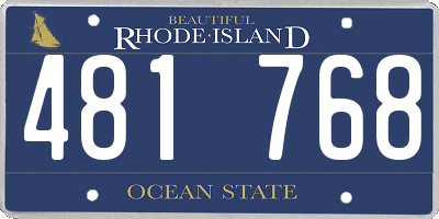 RI license plate 481768