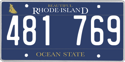 RI license plate 481769