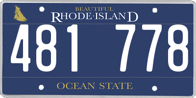 RI license plate 481778