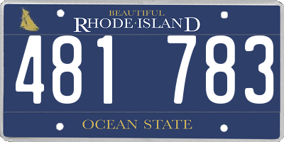 RI license plate 481783