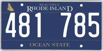 RI license plate 481785