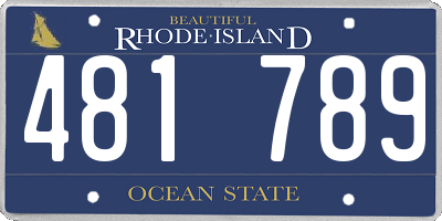 RI license plate 481789