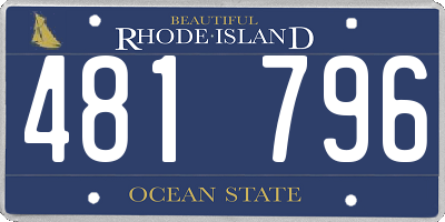 RI license plate 481796