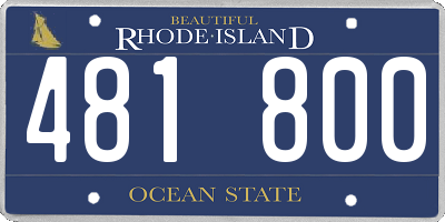 RI license plate 481800