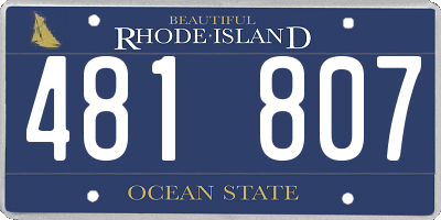 RI license plate 481807