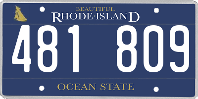 RI license plate 481809