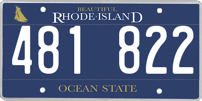 RI license plate 481822
