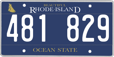 RI license plate 481829
