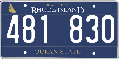 RI license plate 481830