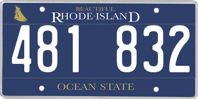 RI license plate 481832