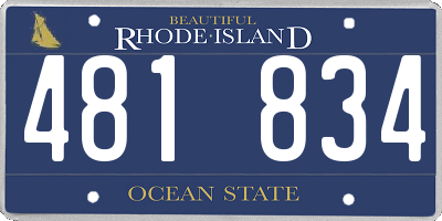 RI license plate 481834