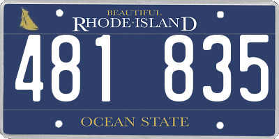 RI license plate 481835