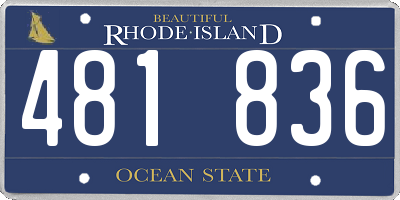 RI license plate 481836