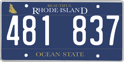 RI license plate 481837