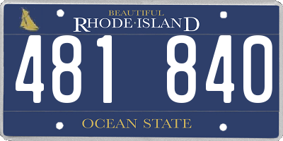 RI license plate 481840