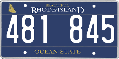 RI license plate 481845