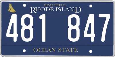 RI license plate 481847