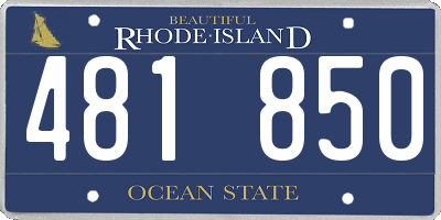 RI license plate 481850
